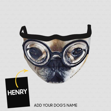 Personalized Dog Gift Idea - Dog With Nobita Glasses For Dog Lovers - Cloth Mask